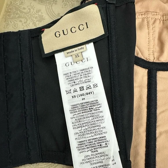 Gucci Black and Nude Lace Corset